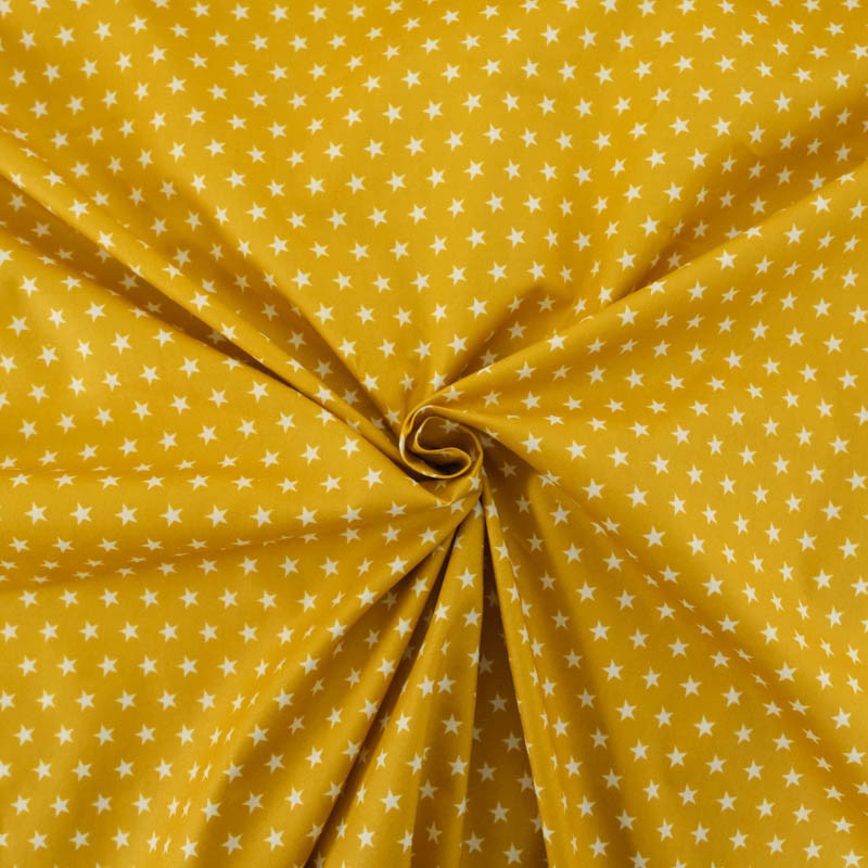 Ochre Cotton Poplin with Stars - Maison Klem